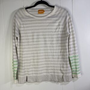 Wispr Sweater Size Small Long Sleeve Scoop Neck Striped Top Cotton Nylon Silk